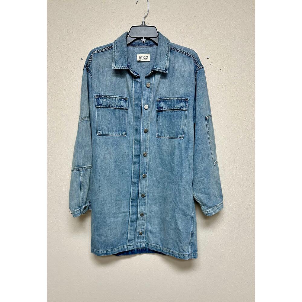 Ética- Women Oversized Denim Shirt Dress Size Small